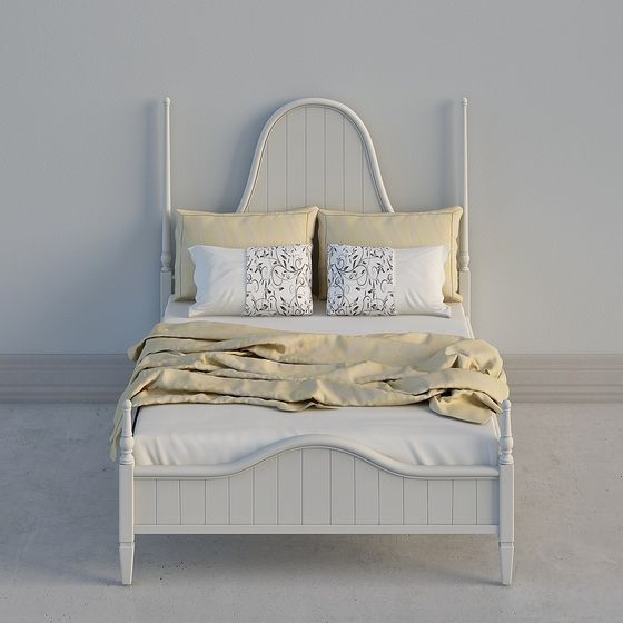 Chic Low-Poly Bed Frame 3D model for Cozy Spaces