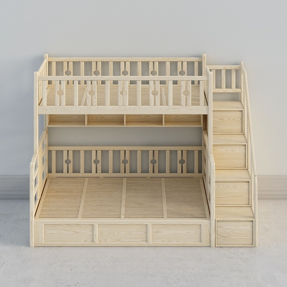 White Wax Wood ETC-02 Classic Children Get Up and Go to Bed 001