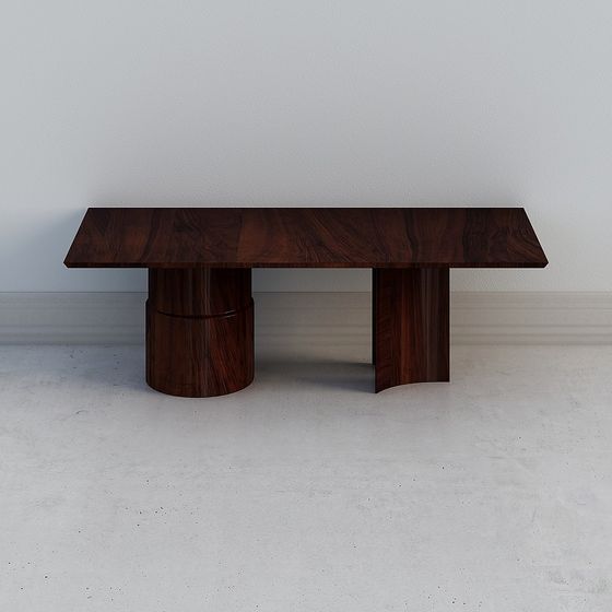 Urban Wooden Long Table 3D model