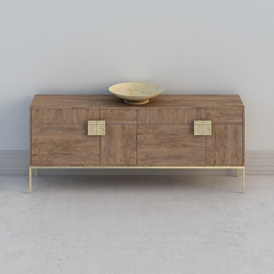 Stylish Urban Wooden Sideboard 3D model