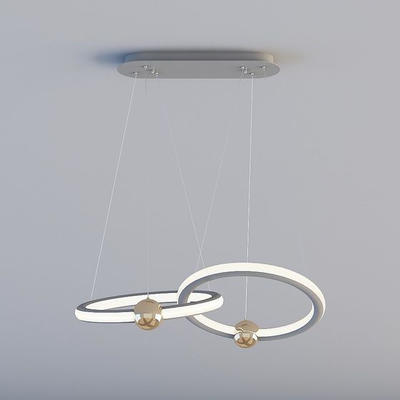 Elegant Circular Pendant Light 3D model for Modern Spaces