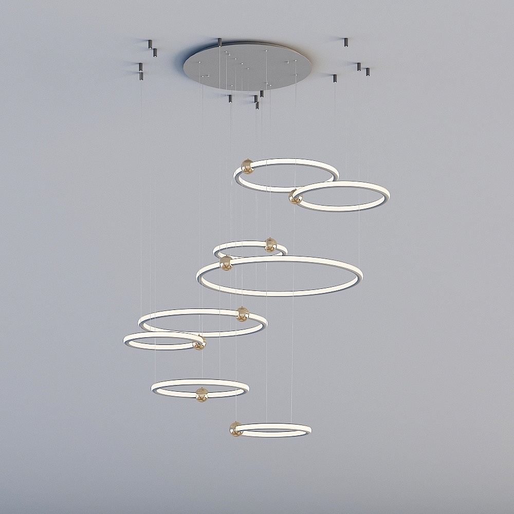 Suspended Halo Pendant Light 3D model