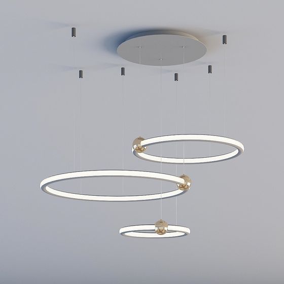 Floating Halo Chandelier 3D model
