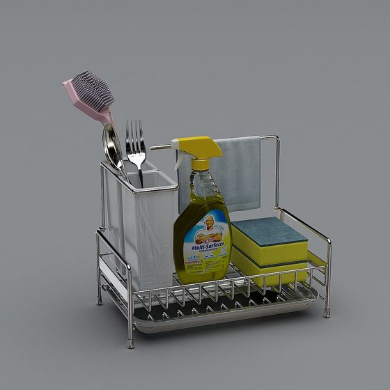 Chic Kitchen Storage Rack 3D model