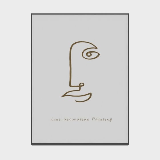 Abstract Line Art Decorative Painting 3D model