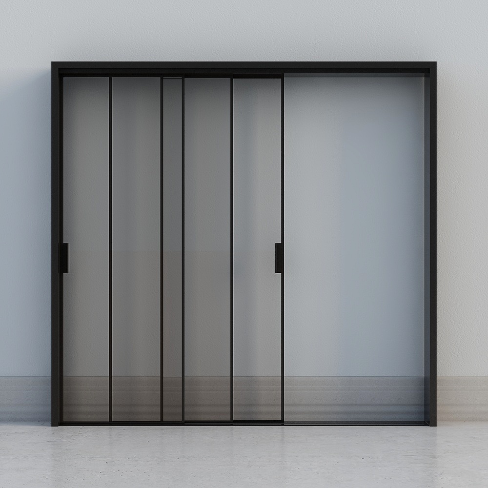 The three-track linkage door 1 is half-open