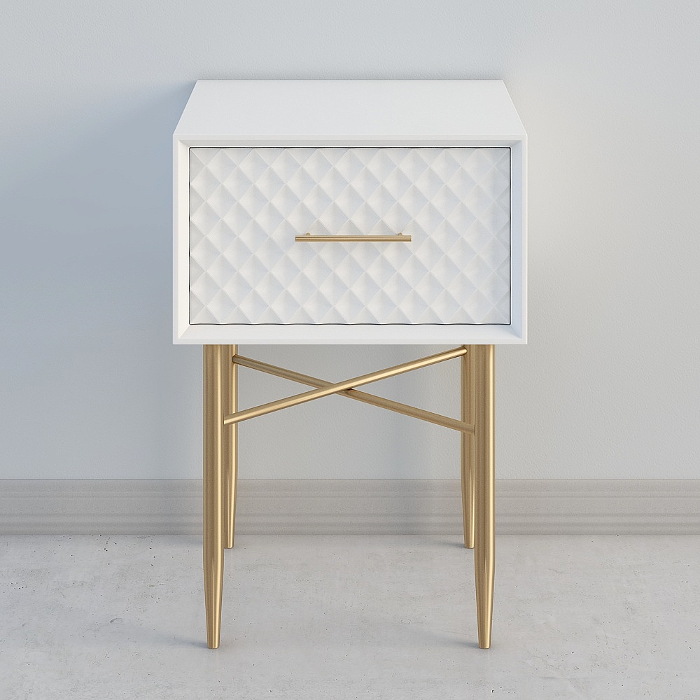 Bàn đầu giường hình vuông màu trắng