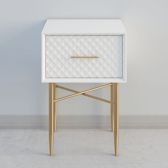 Bàn đầu giường hình vuông màu trắng