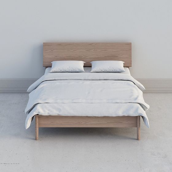 Minimalist 3D Bed Frame Model for Modern Interiors