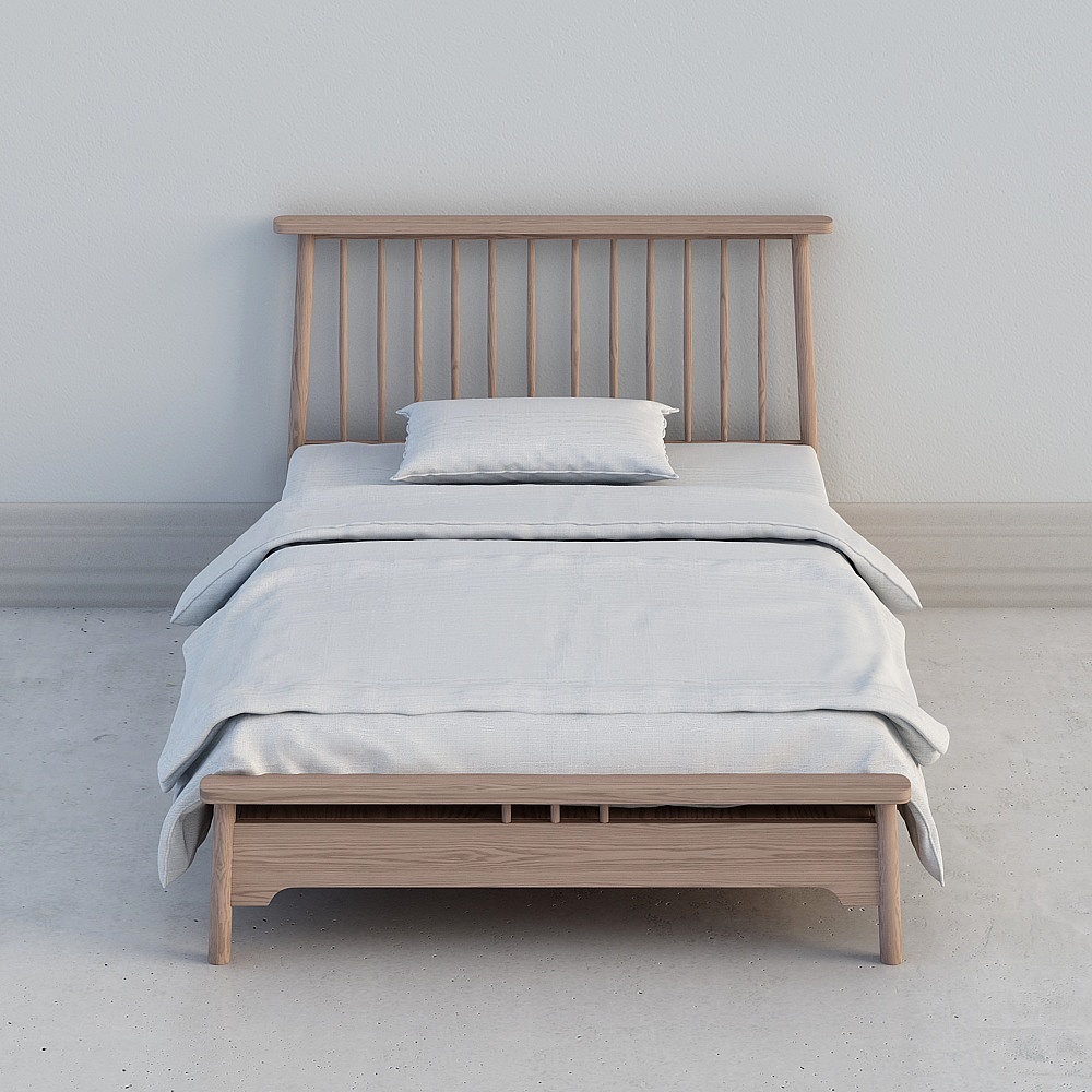 Nordic high quality ash-W11-15 solid wood bed (1.2)
