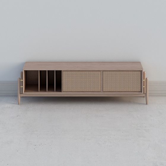 Modern Low-Poly TV Cabinet 3D model