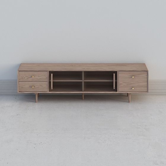 Modern Low-Poly TV Cabinet 3D model