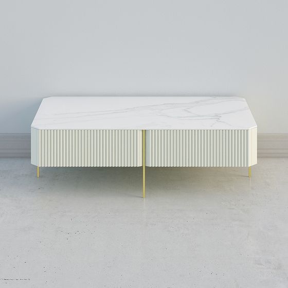 Stylish Marble Texture Coffee Table 3D model