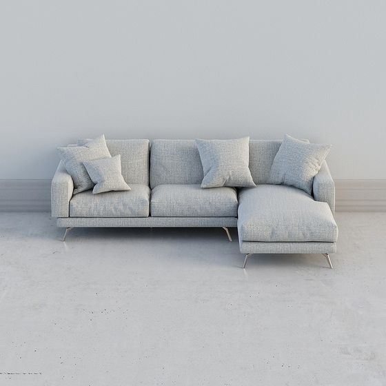 Stylish Low-Poly Sofa 3D model for Contemporary Spaces