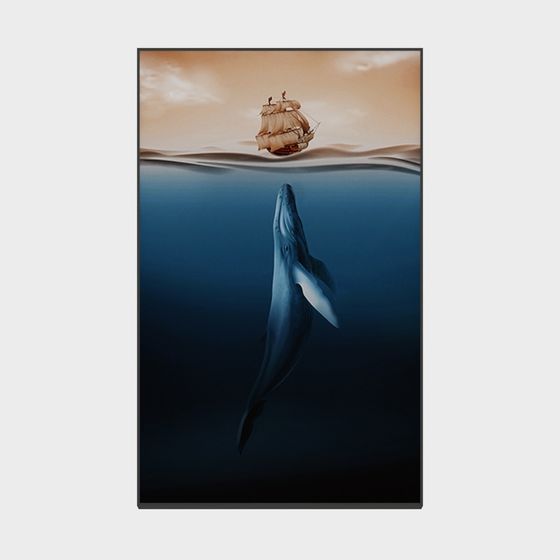 Whale and Sailboat 3D Model for Deep Sea Exploration