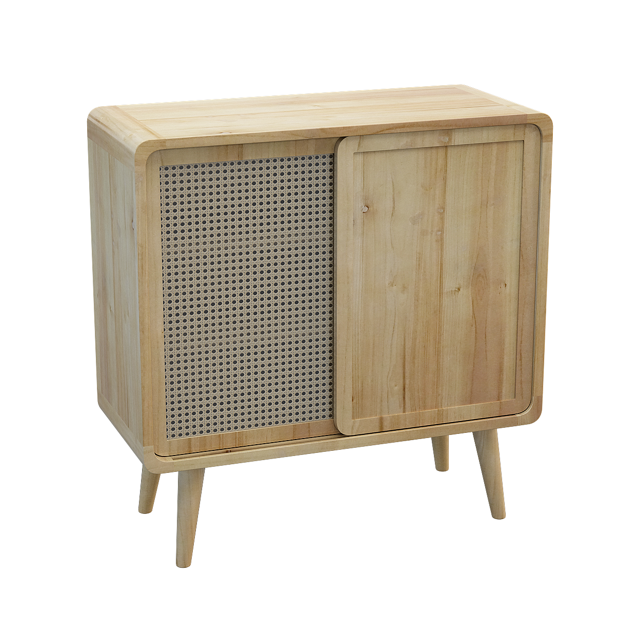 Minimalist Wooden Storage Cabinet 3D Model – Scandinavian Style