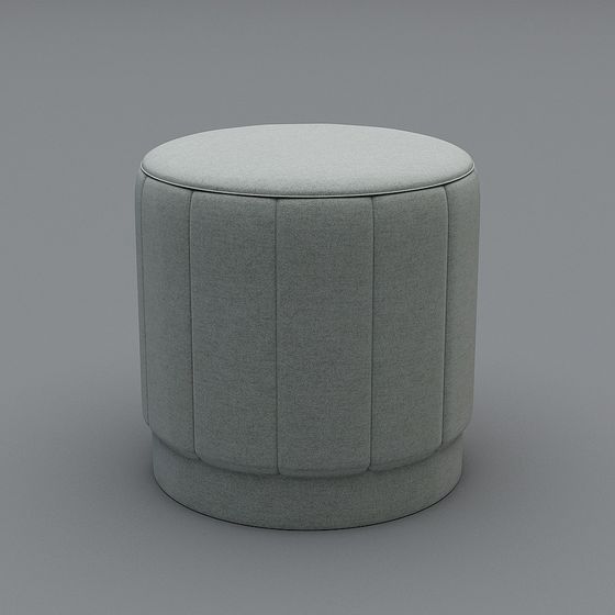 Stylish Round Stool 3D model with Low Poly Design