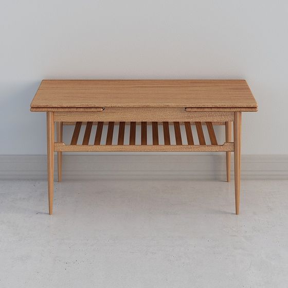 Retro Wood Desk 3D model for Versatile Use