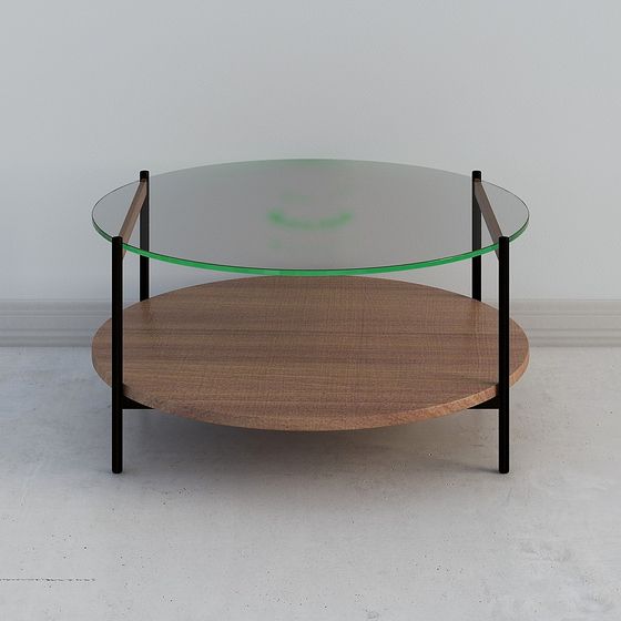 Modern Round Glass Coffee Table 3D model