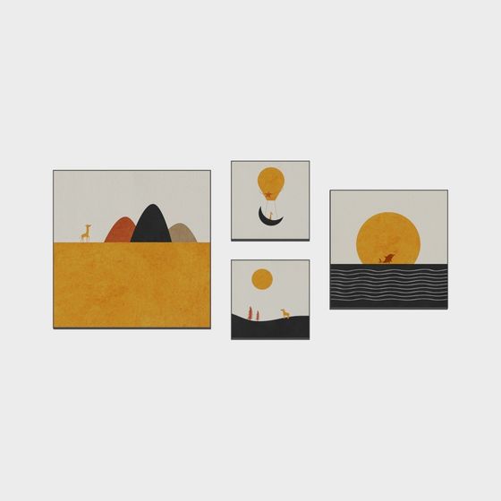 Roshan - Vento Moderno - Pittura Decorativa per Soggiorno e Camera da Letto - Paesaggio Lunare (combinazione)