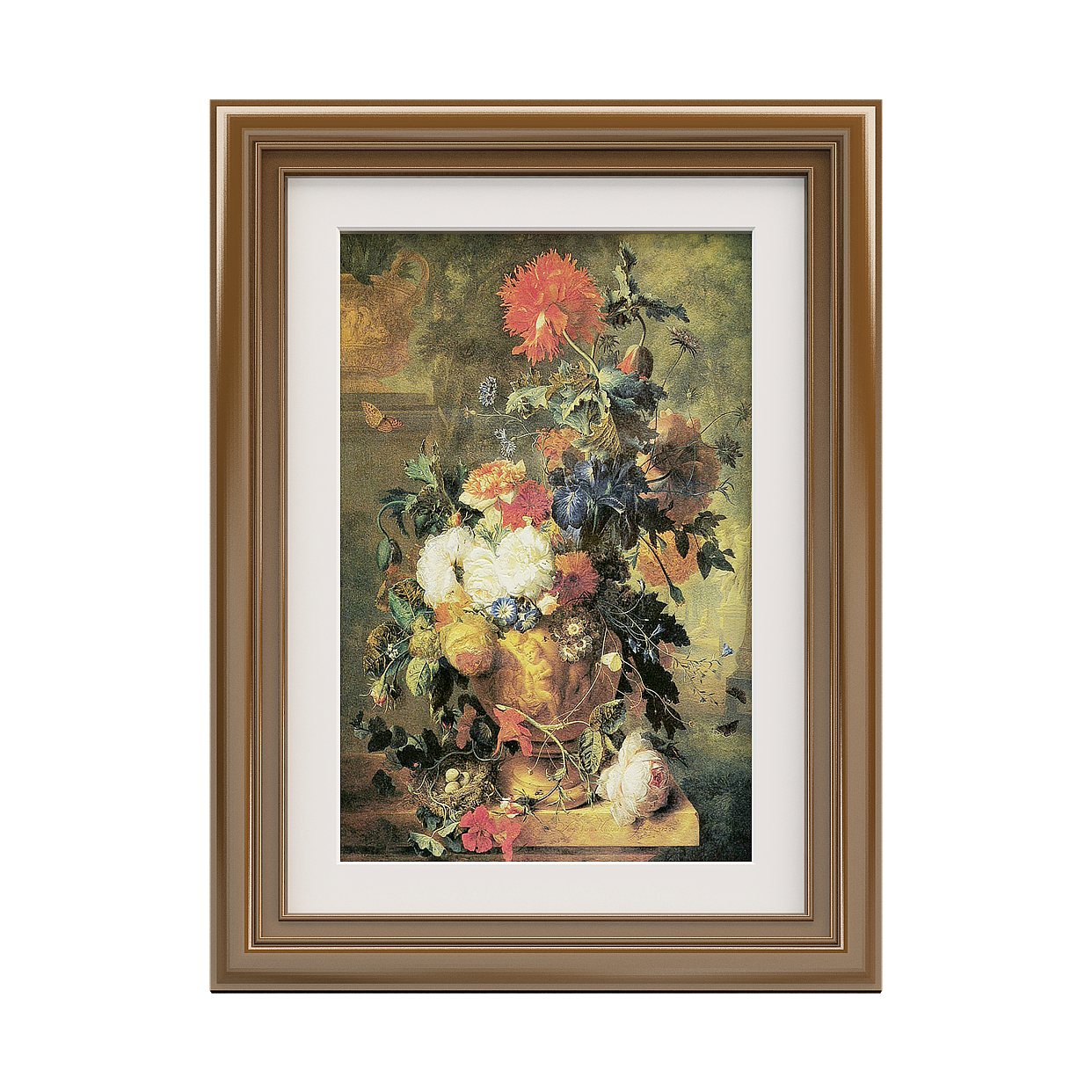 Classical Vase 3D Model with Colorful Flowers