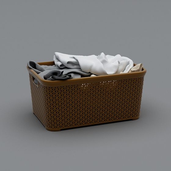 Rattan Laundry Basket 3D model for Creative Projects