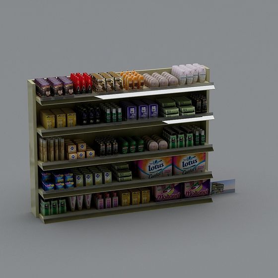 Grocery Store Shelf 3D model