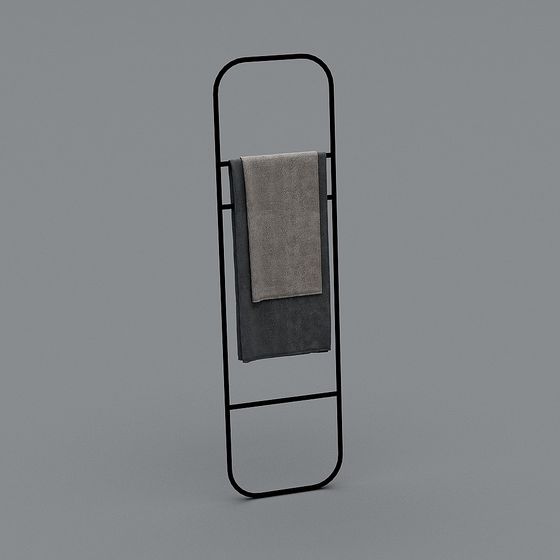 Minimalist Towel Rack 3D model for Modern Interiors