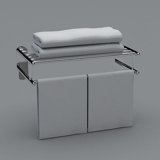Elegant Towel Rack 3D model for Modern Bathrooms