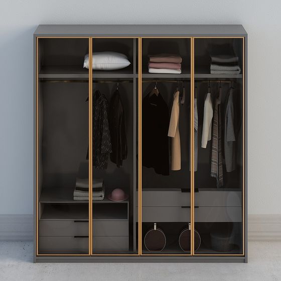 Modern Wardrobe 3D Model for Stylish Storage