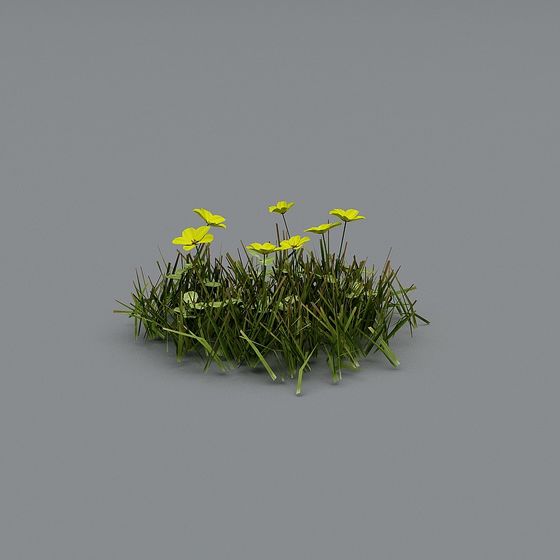 Vibrant Grass and Daisy 3D model for Creative Projects