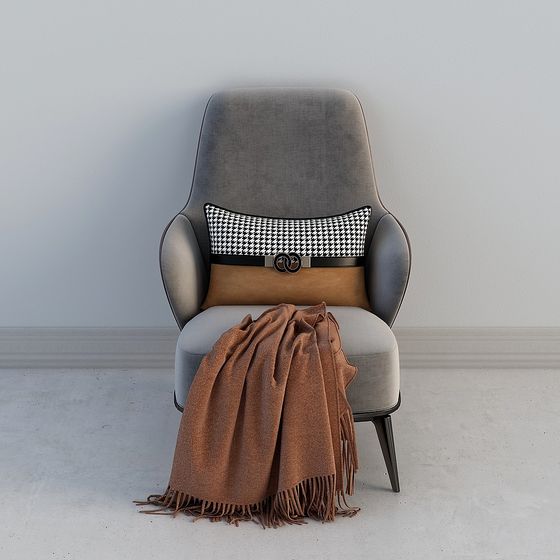 Elegant Low-Polygon Armchair 3D model