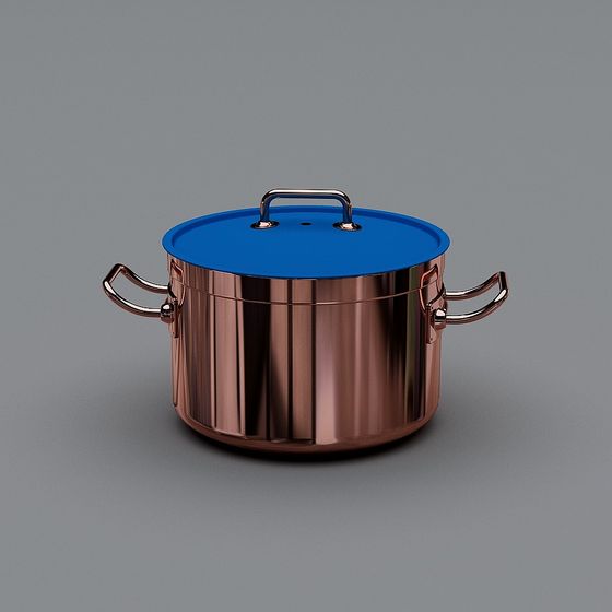 Stunning Copper Pot 3D model for Kitchens
