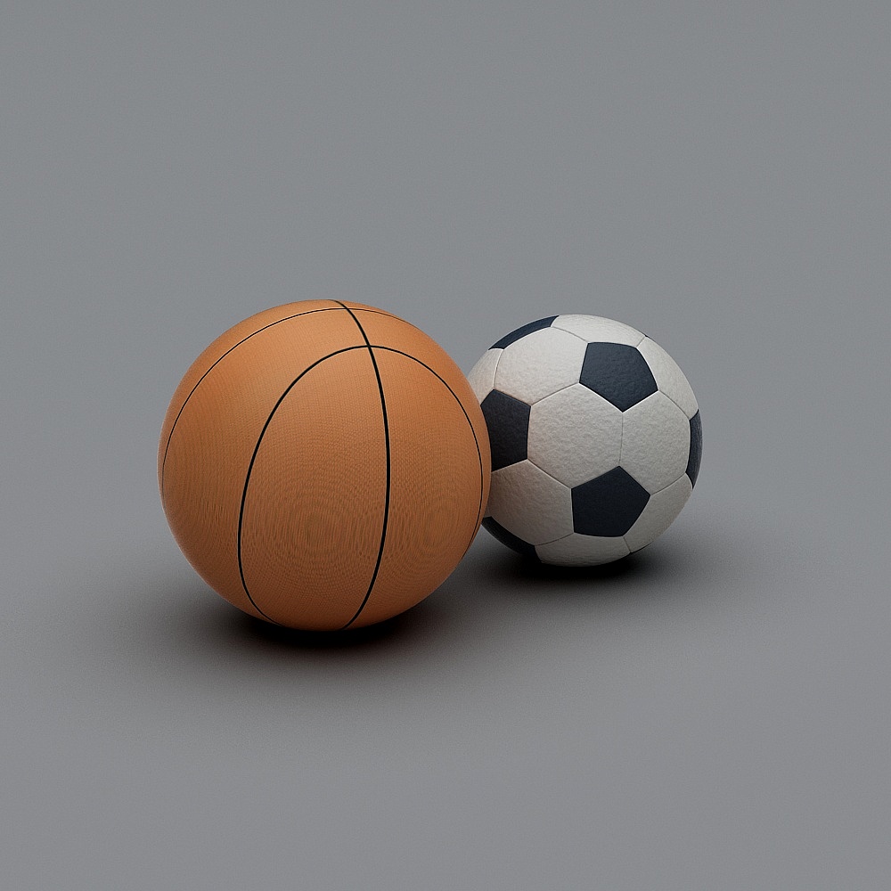 Realistic Basketball and Soccer Ball 3D model