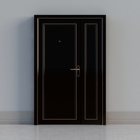 Elegant Low-Poly Black Door 3D model