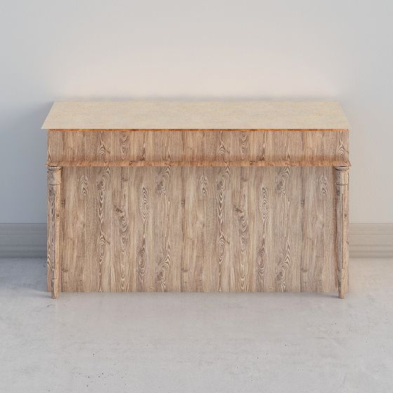 Elegant Vintage Wood Side Cabinet 3D model