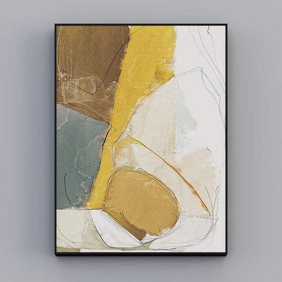 Abstract 3D Painting Model for Artistic Interiors