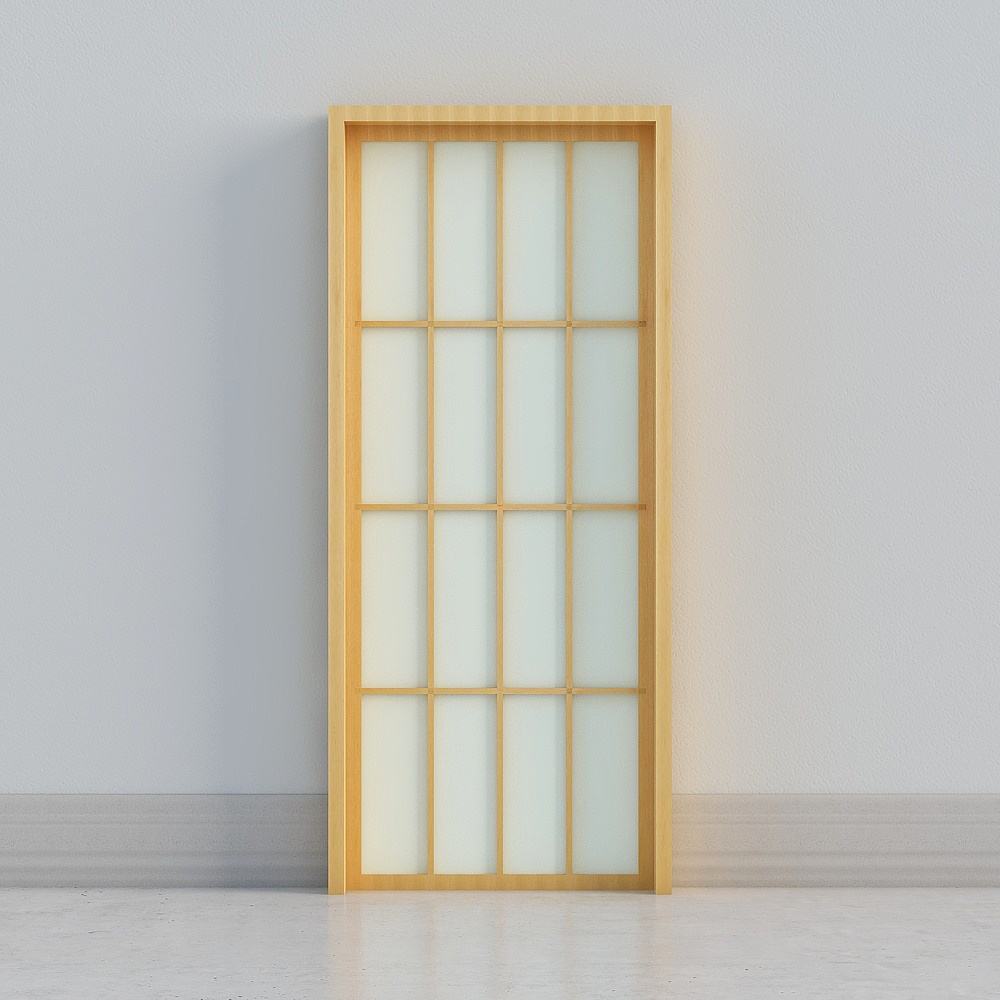 minimal yellow windowed door