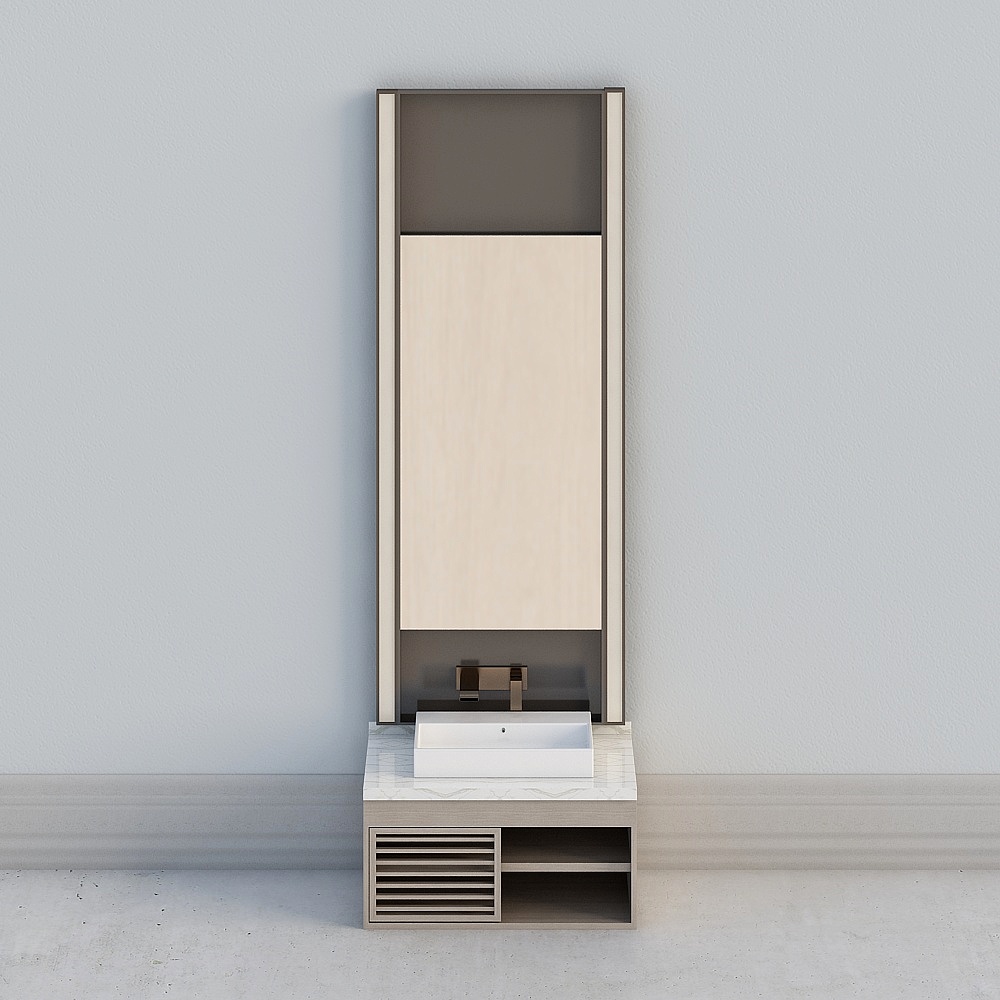 Modern Minimalist Bathroom Cabinet 3D model