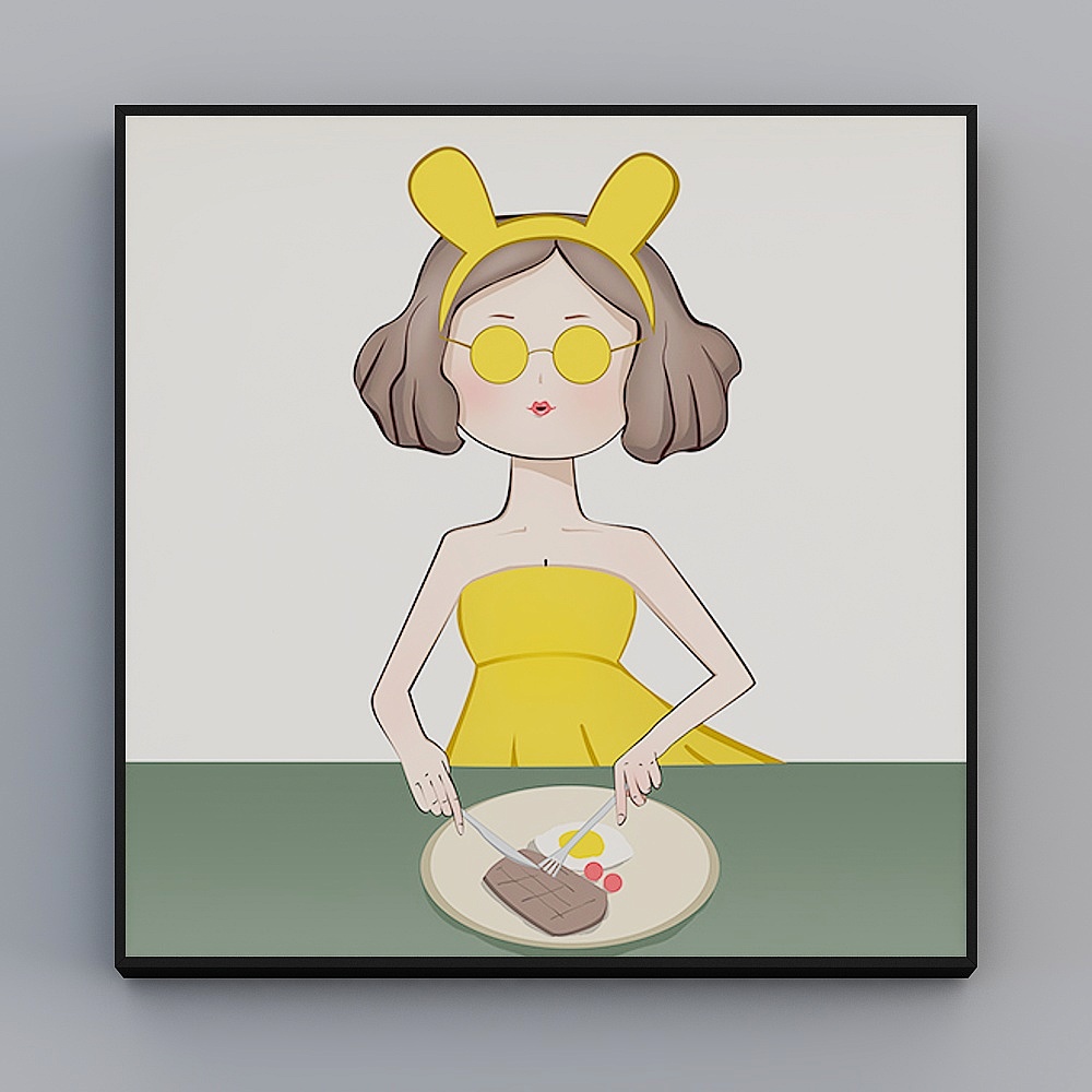 Roshan - Modern Wind - Living Room Bedroom Dining Room Decorative Painting - Fine Girl