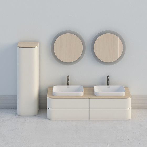 Stylish Bathroom Vanity 3D Model for Contemporary Spaces