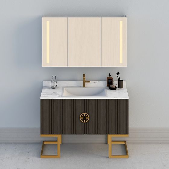 Sleek Modern Bathroom Vanity 3D model