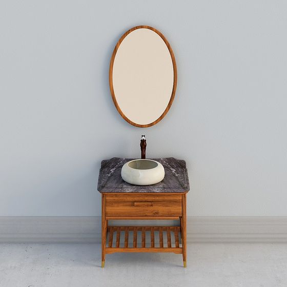 Mid-Century Bathroom Vanity 3D model