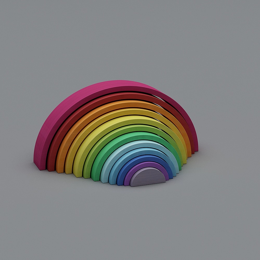 Colorful Rainbow Bridge 3D model