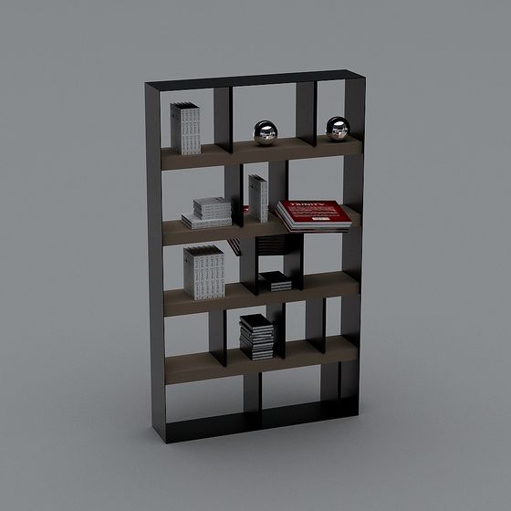 Minimalist Low-Polygon Bookshelf 3D model