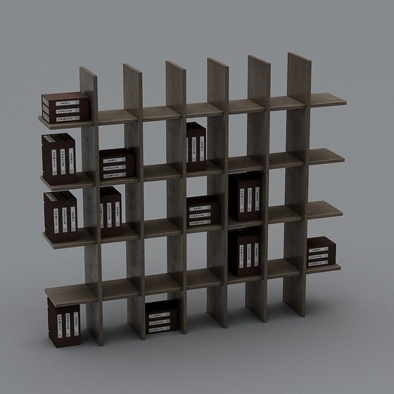 Low-Poly Bookshelf 3D model for Modern Interiors
