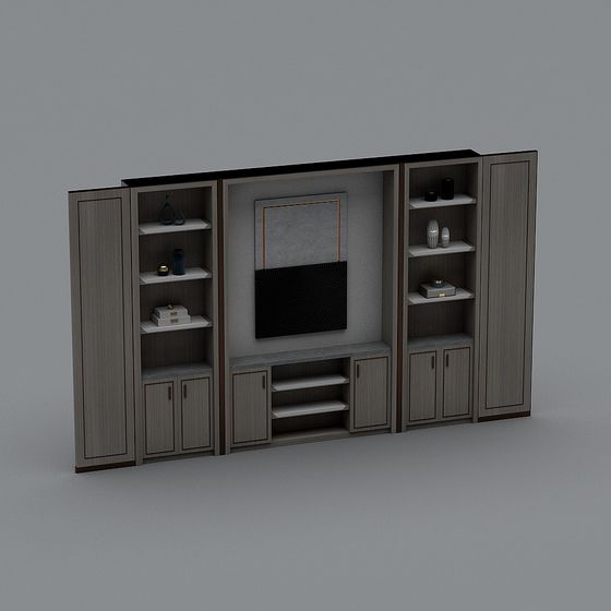 Elegant Low-Poly High-Detail TV Stand 3D model