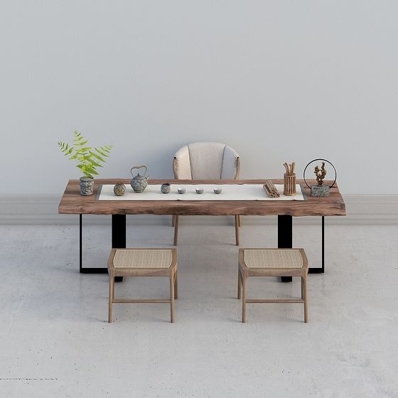 Zen-Inspired Tea Table 3D model