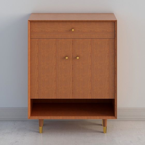 Mid-Century Inspired 3D Model Cabinet