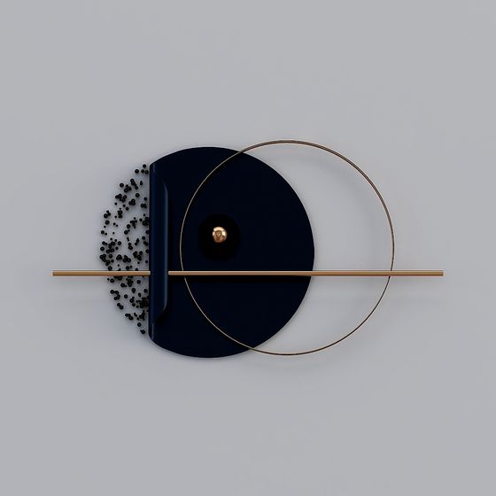 Elegant Low Poly Black Disc 3D Model